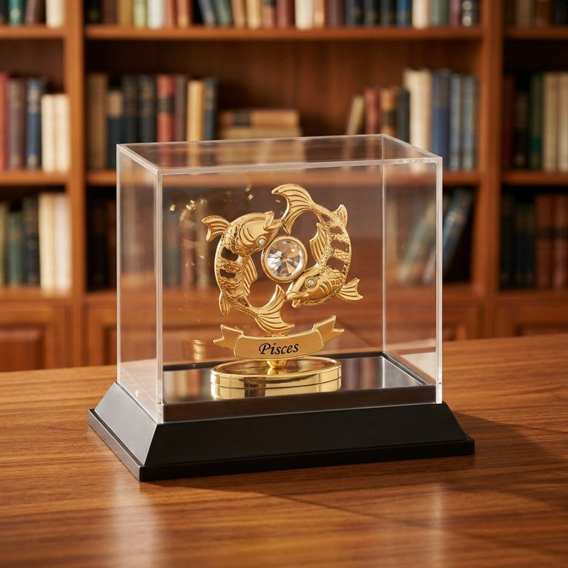 Golded Pisces 24K Gold Plated Mild Steel Showpiece