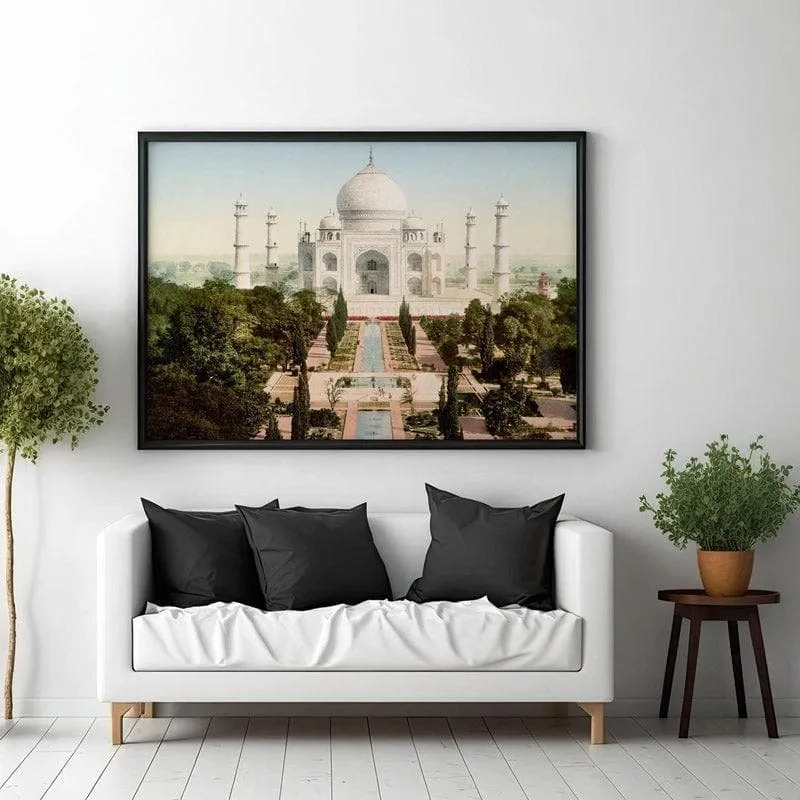 Taj Mahal Grandeur Canvas Wall Painting - Black Frame media 3
