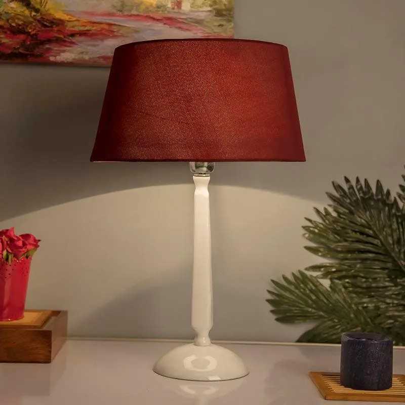 Marvel Luminary White Fabric Table Lamp - White,Red media 1