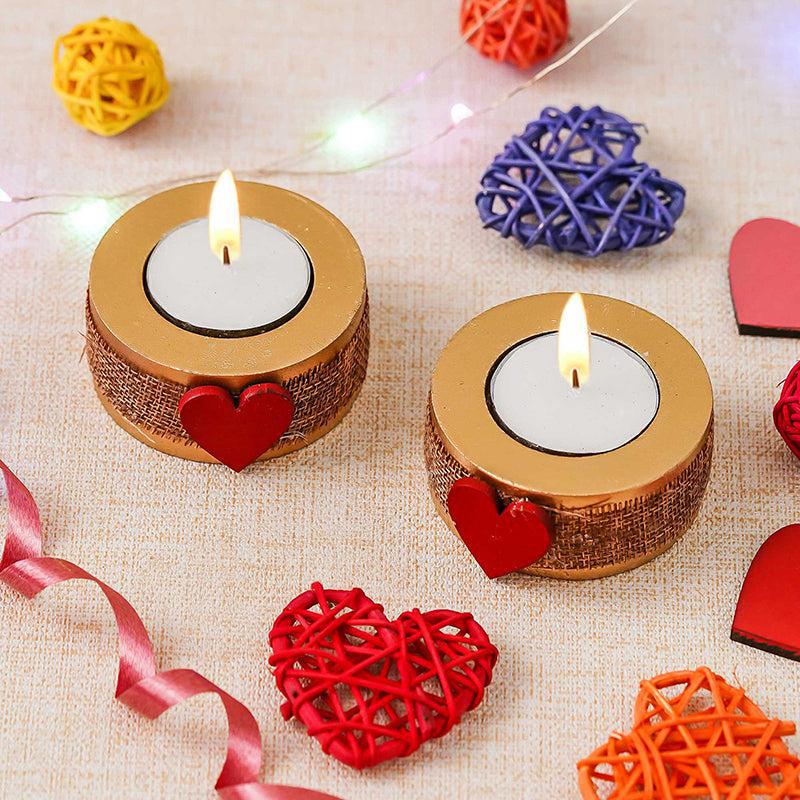 Carved In Love Wood Tea Light Holder - Set Of Two media 3