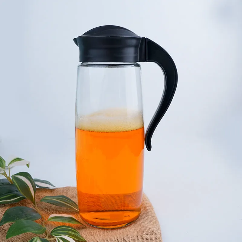 Domana Oval Transparent Jug With Lid (Black) - 1600 ML media 1