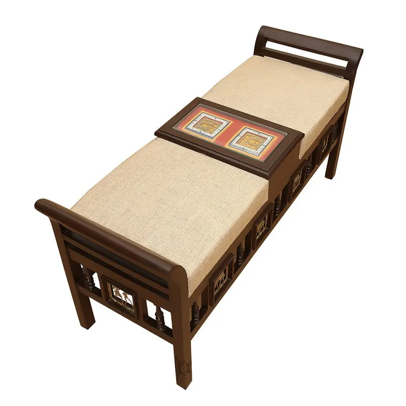 Caya Teak Wood Ottoman media 5