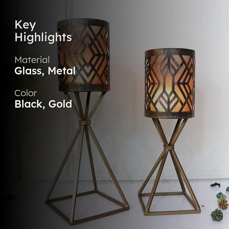 Stima Geometric Candle Holde (Black) - Set Of Two media 2