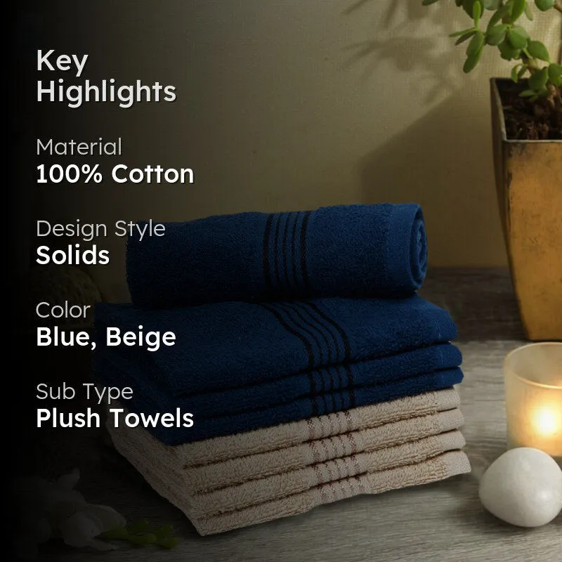 Bodil Face Towel (Blue,Beige) - Set Of Eight media 2