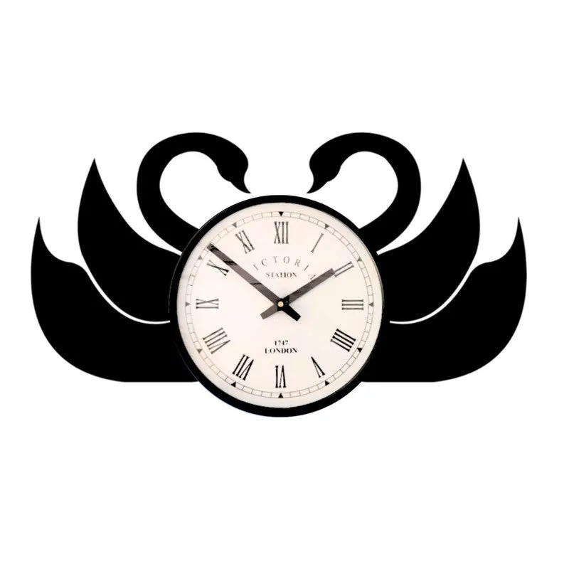 Swan Steel Analog Wall Clock - Black media 4
