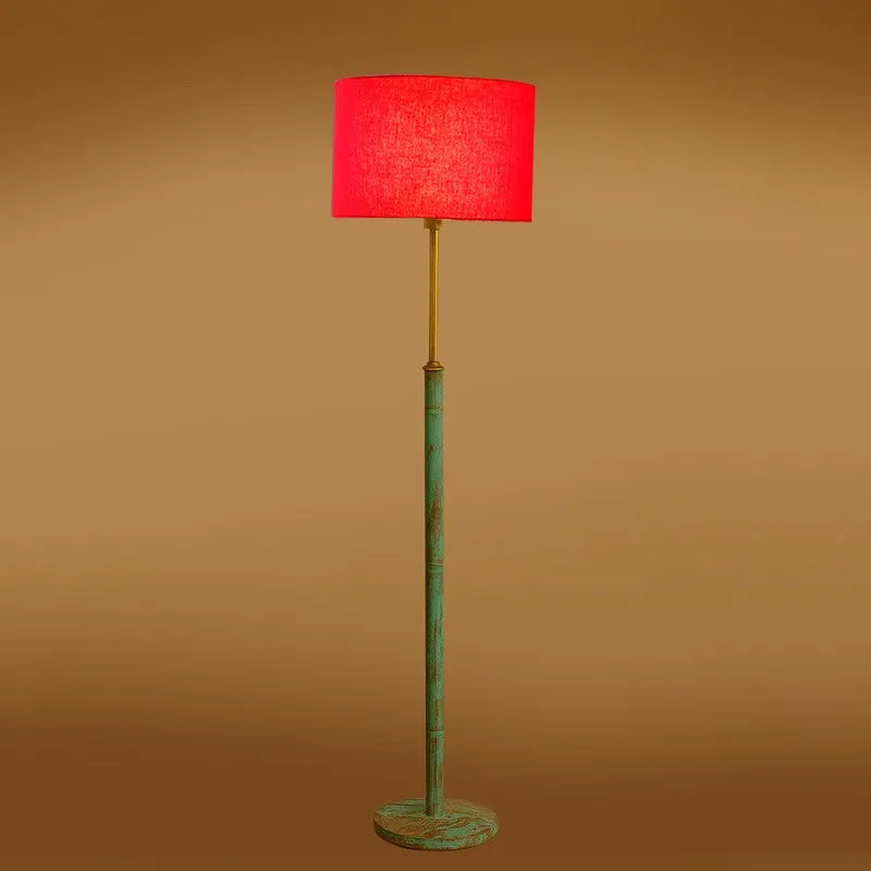Amber Glow Wooden Floor Lamp - Red media 7
