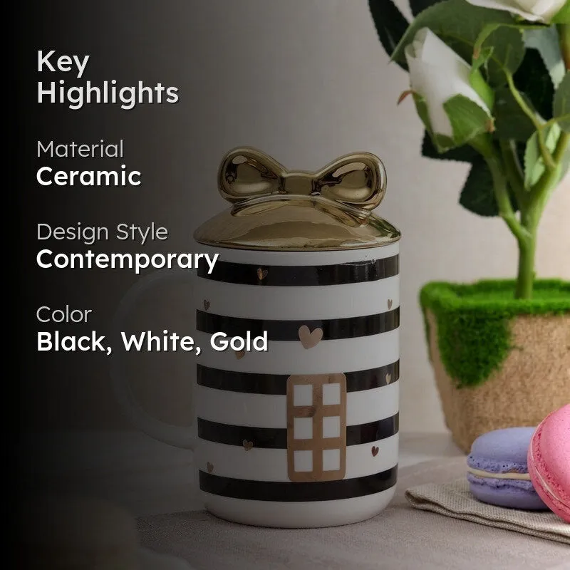 Home Ceramic Coffee Mug (350 mL) - Black,White media 2