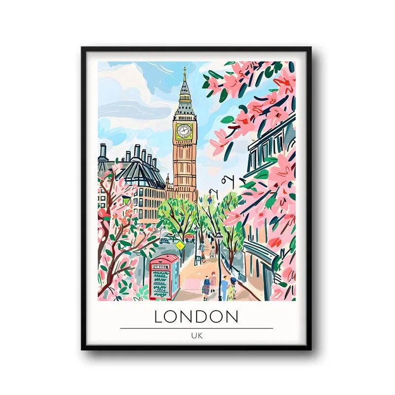 Vintage London Framed Canvas Wall Painting media 5