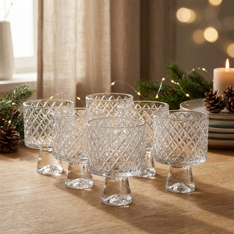 Rioware Crystal Crest Whisky Glass (230 mL Each) - Set Of Six