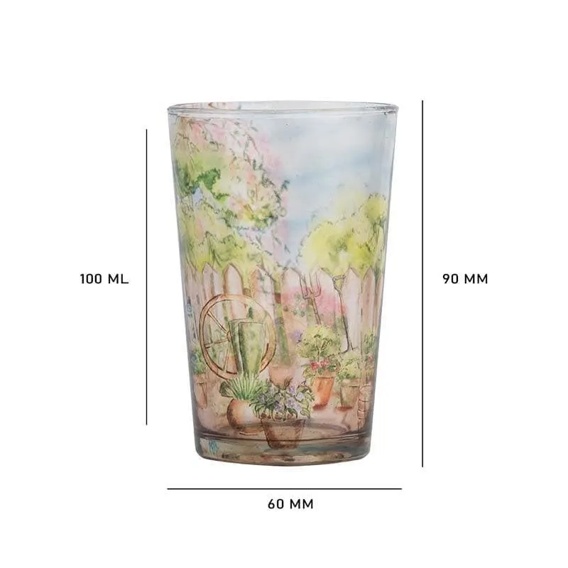 English Flower-Adorned Chai Glass - Set of Four media 5
