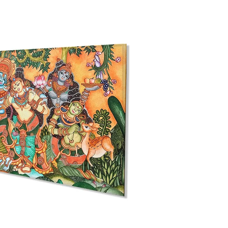 Krishna in Vrindavan Bliss Canvas Wall Painting media 6