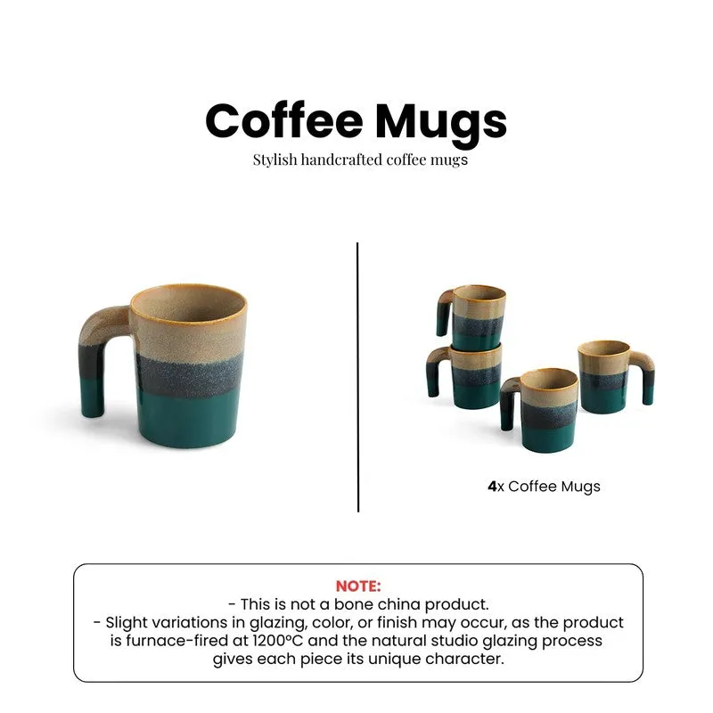 Two Toned Ceramic Coffee Mug (300 Ml Each) - Set Of Four media 6