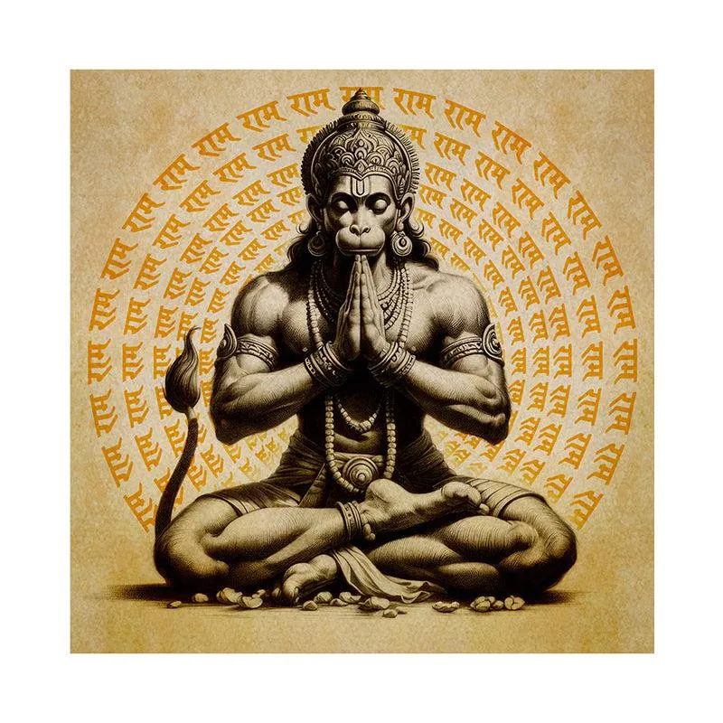 Prana Dhyan Hanuman Wall Painting media 4