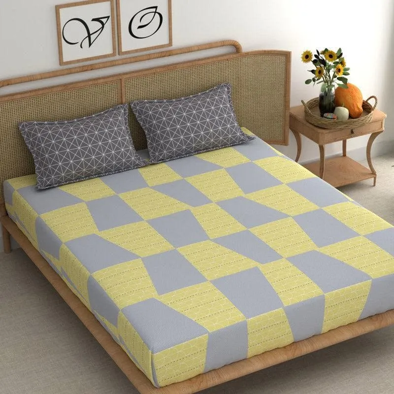 Maris Geometric Microfiber Bedsheet - 180 GSM media 1