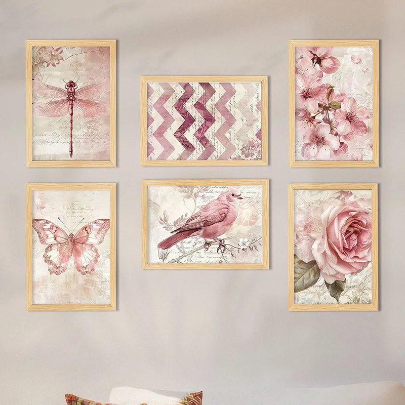 Whimsy Of Pinks Wall Art - Set Of Six media 4
