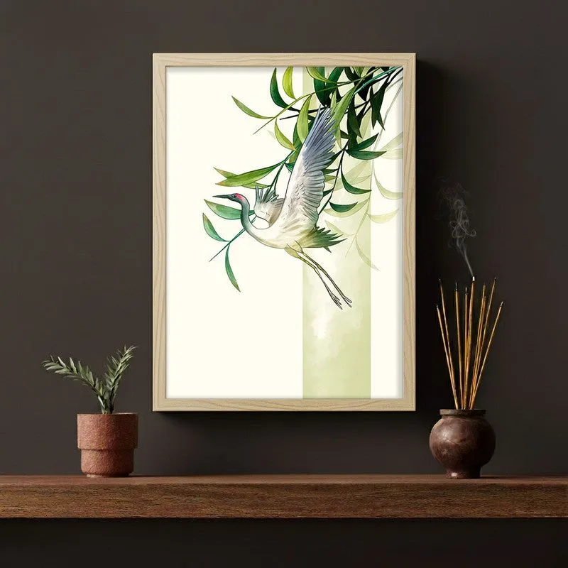 Marshland Majesty Botanical Archival Paper Wall Art - Natural Brown Frame media 3