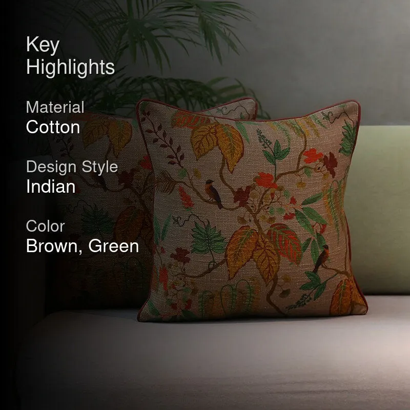 India Circus Frond & Bloom I Cotton Cushion Cover - Set Of Two media 2