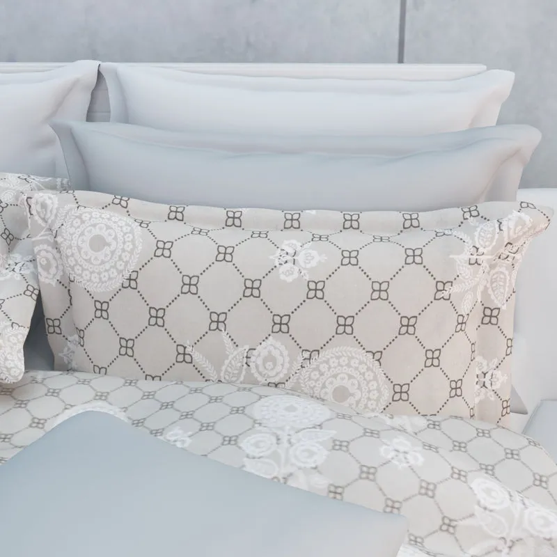 Tender Touch Cotton Bedsheet (Taupe) - 144 TC media 9