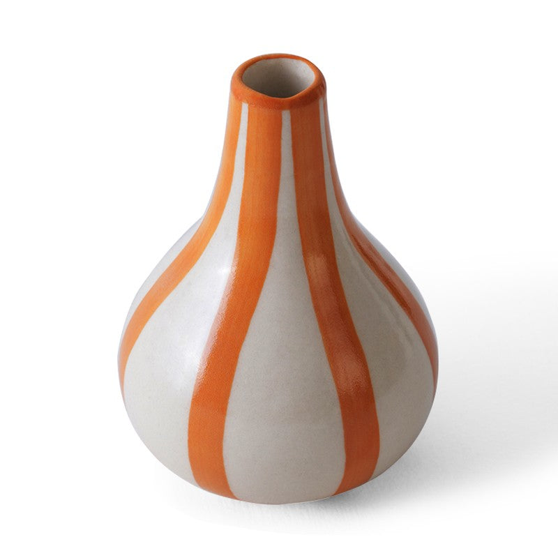 Waveon Ceramic Flower Vase - White,Orange media 6