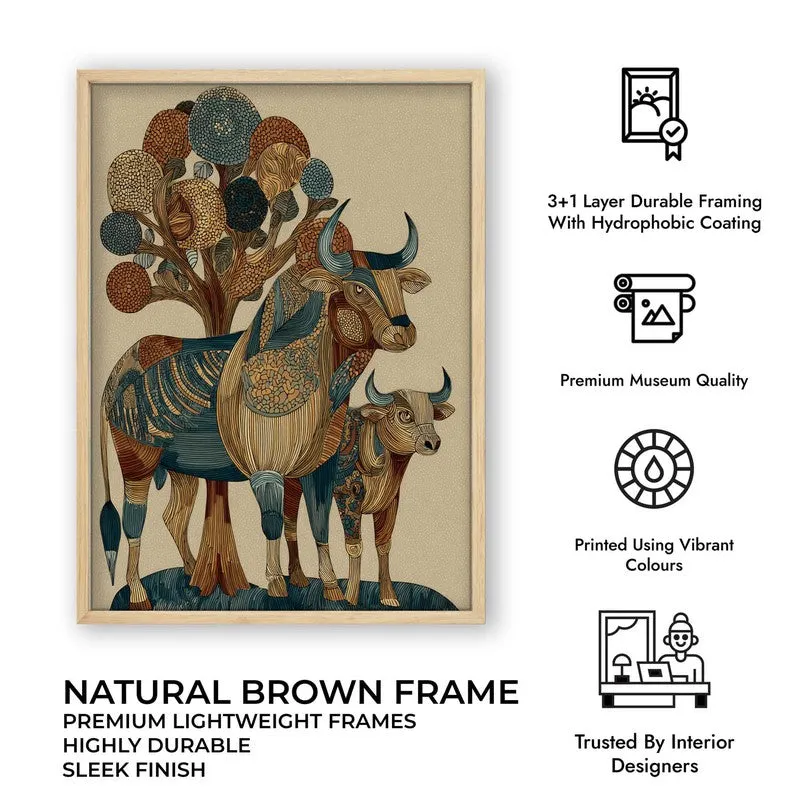 Suravi Canvas Wall Painting With Brown Frame media 10