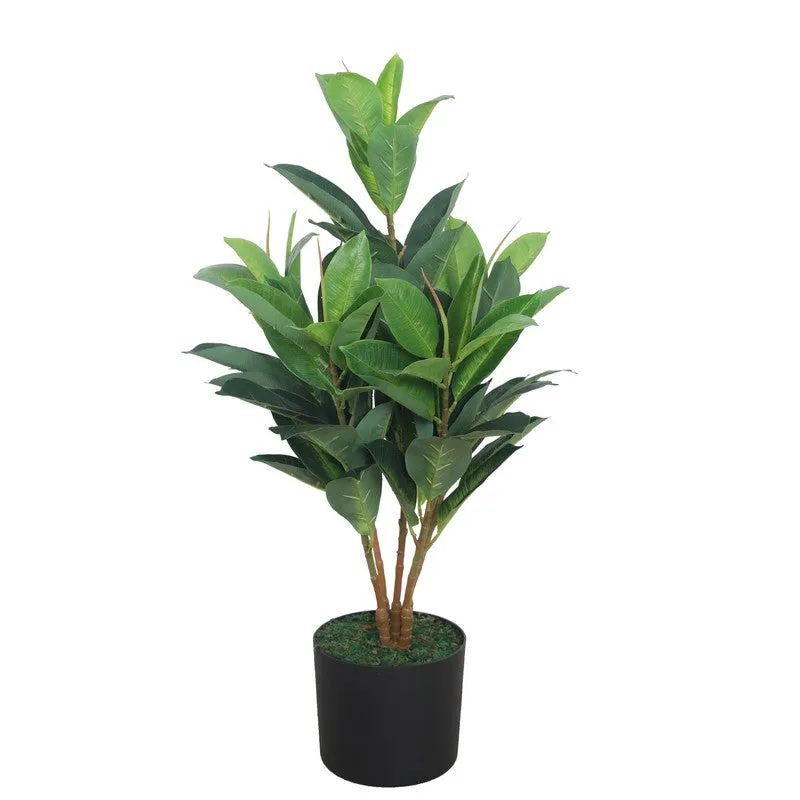 LuxeTouch Artificial Rubber Plant Without Pot - 2.1 Feet media 4