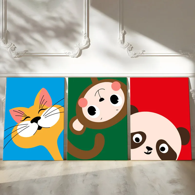 Jungle Cartoon Canvas Wall Art - Set Of Three media 3