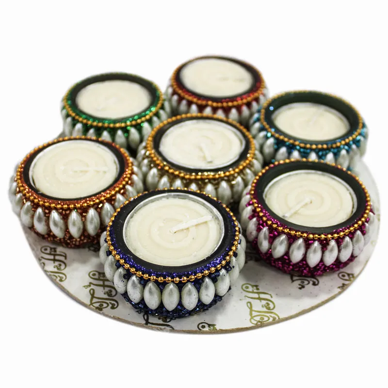 Deeya Beaded Tea Light Holder - Set Of Seven media 6