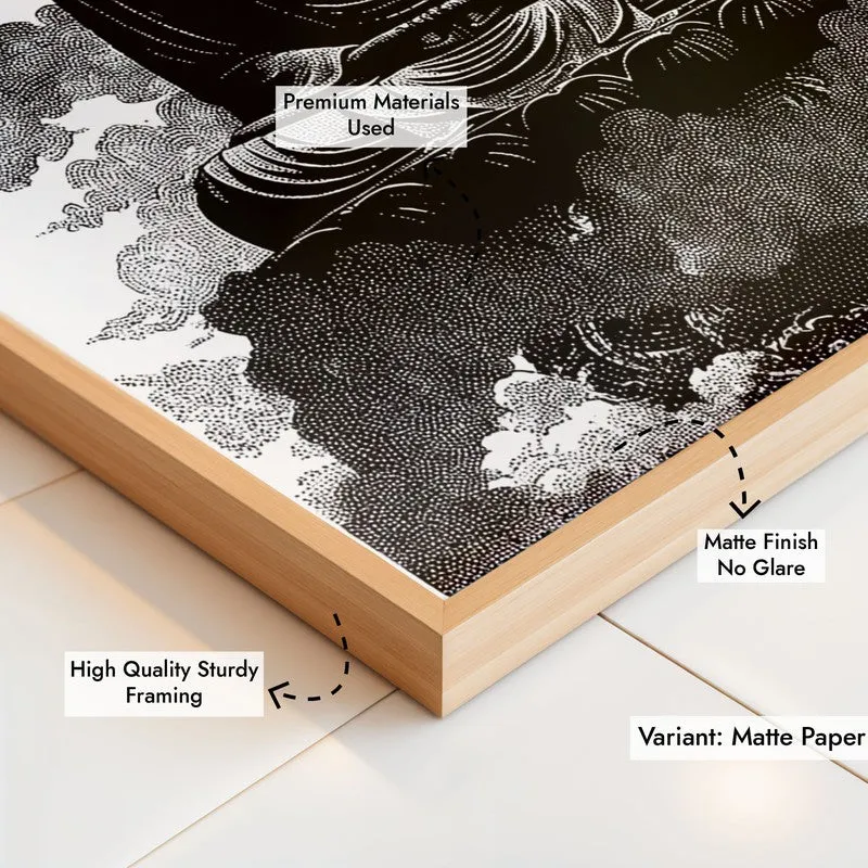 Buddha of Inner Stillness Wall Painting With Brown Frame media 8