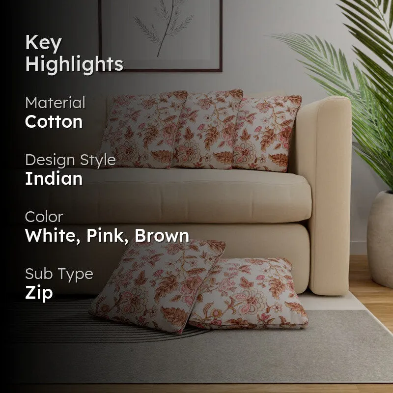Spring Bloom Cotton Cushion Covers - Set Of Five media 2