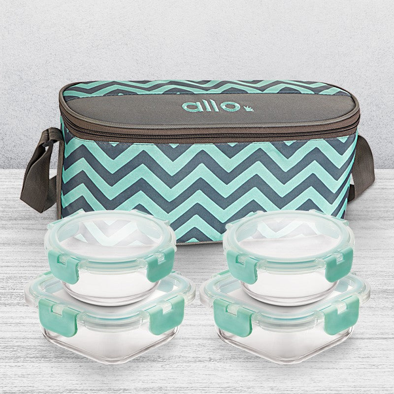 Ediva Leak Proof Glass Lunch Box with Bag- Set of Four media 4