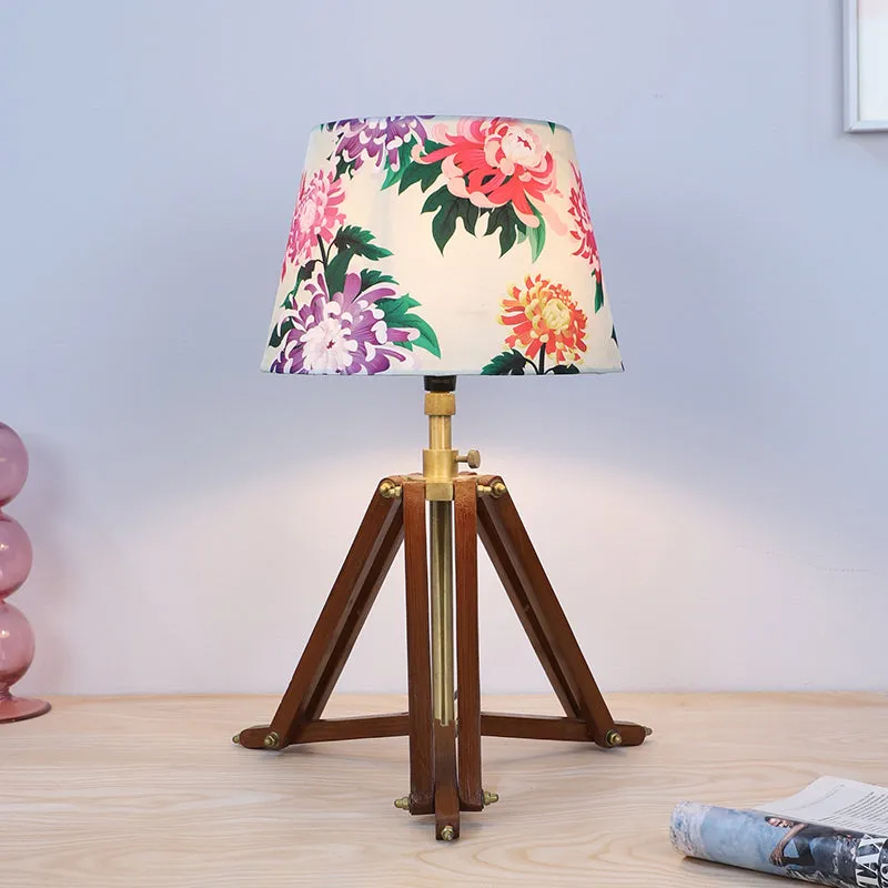 Miyabi Printed Tripod Mango Wood Table Lamp - Multicolor media 2