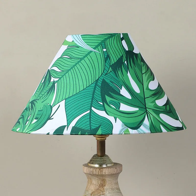 Kaizen Curve Printed Mango Wood Table Lamp - Green,White,Brown media 5