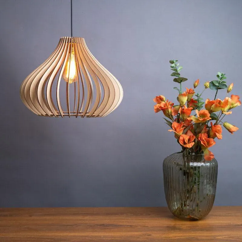 Miyu Wooden Ceiling Lamp - Beige media 1