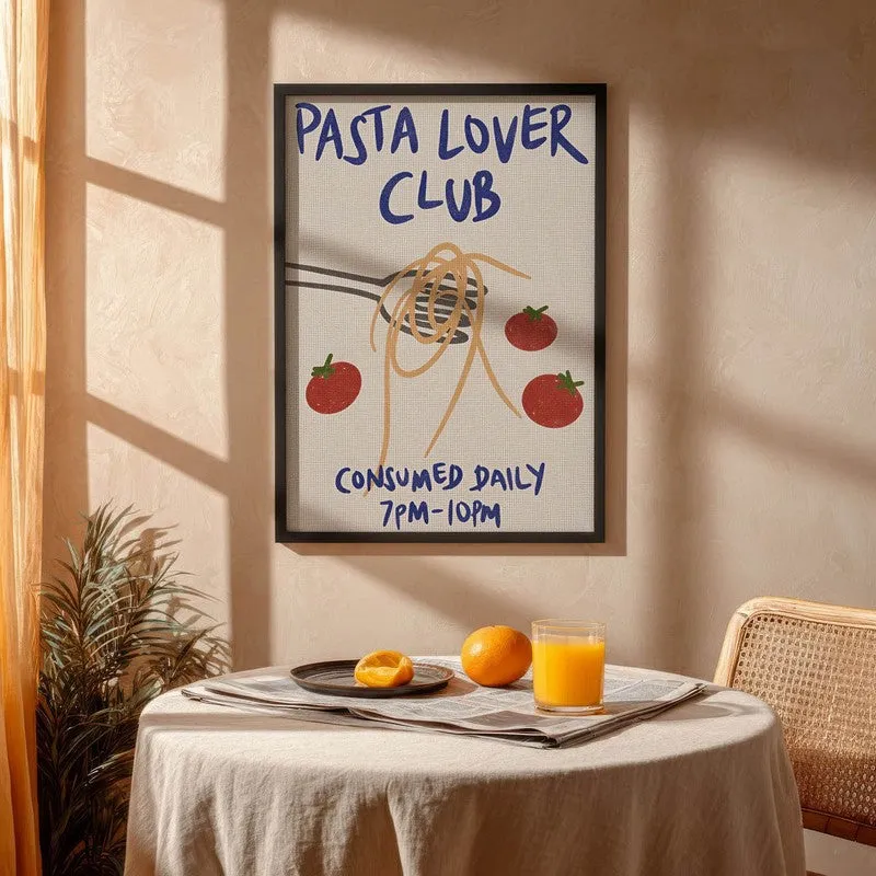 The Pasta Club Archival Canvas Wall Art - Black media 4