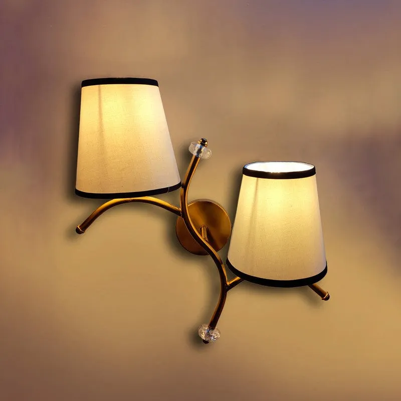 GlowStem Twin Cotton Wall Lamp - White & Black media 6