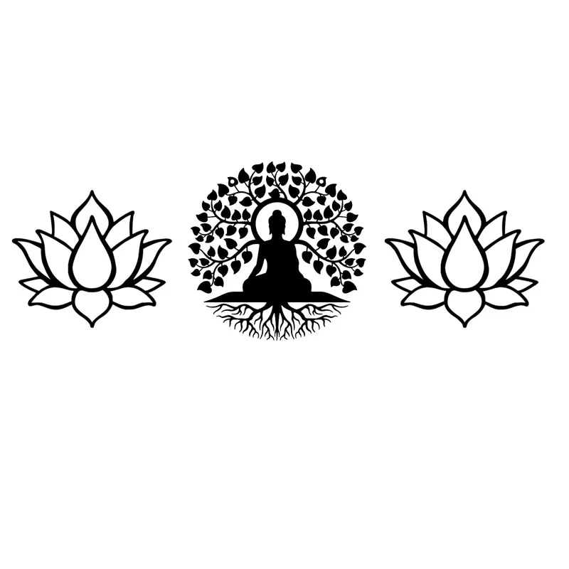 Buddha With Lotus Iron Wall Accent - Set Of Three media 3
