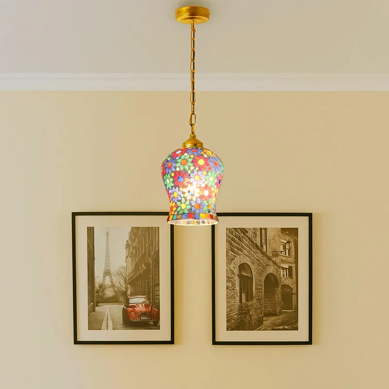 Mosaic Stars Metal & Glass Ceiling Lamp media 2
