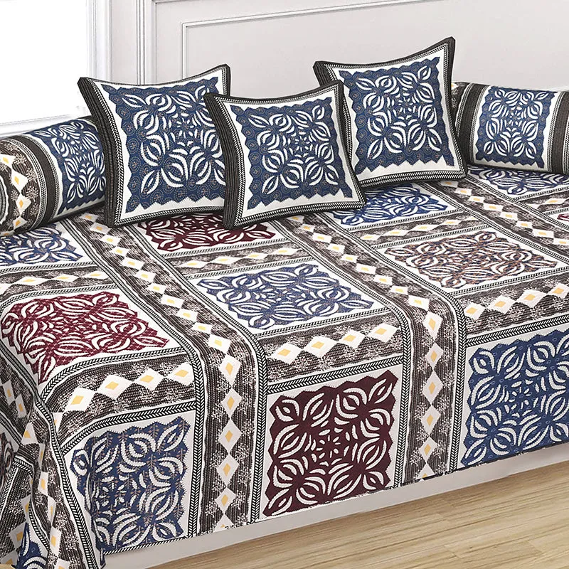 Ayatana Ethnic Cotton Diwan Set (Blue) - Six Piece Set media 3
