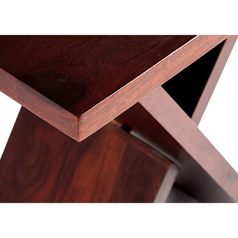 Fverox Sheesham Wooden Side & Bedside Table (Brown) - Set Of Two media 6
