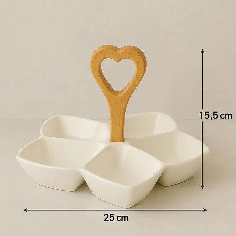 Zylo 4-Section Ceramic Serving Platter media 6