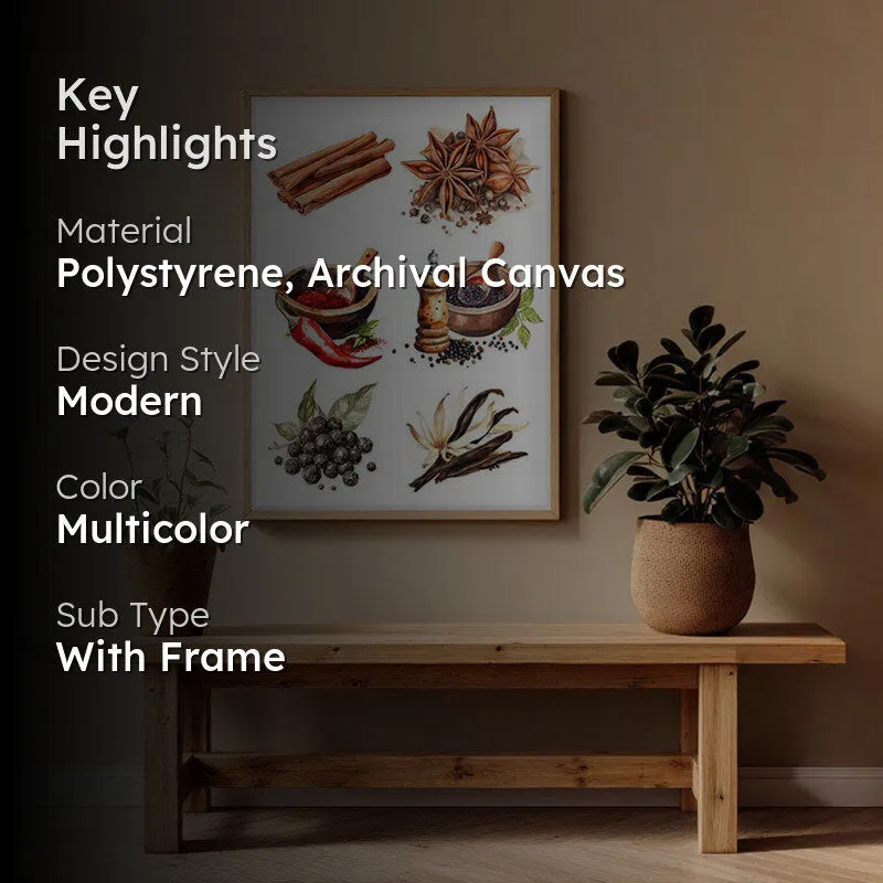 Whispers Of Spice Framed Canvas Archival Canvas Wall Painting - Natural Brown Frame media 2