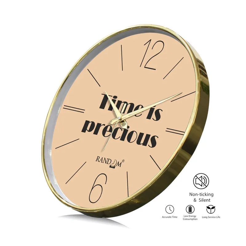Time is Precious Round Analog Wall Clock - Peach media 7