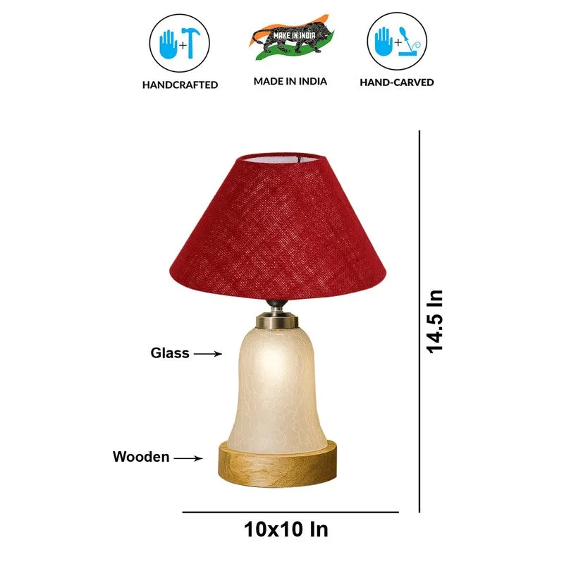 Zoravelle Wooden Table Lamp - Maroon media 9