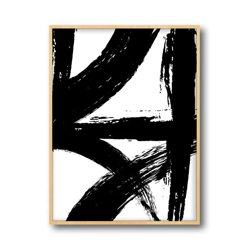 Strokes Of Shadow Framed Canvas Archival Canvas Wall Painting - Natural Brown Frame media 4