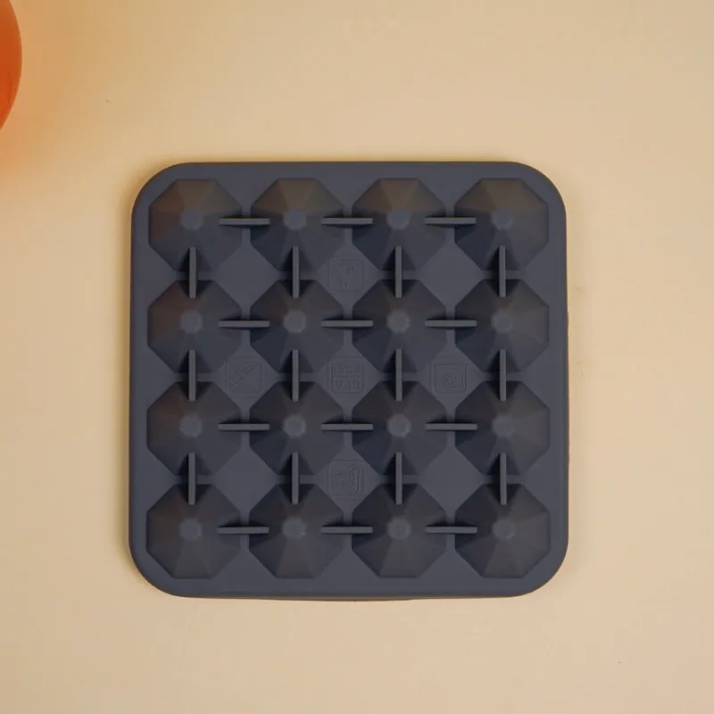Diamond Silicone 16-Cube Ice Mould - Grey media 4