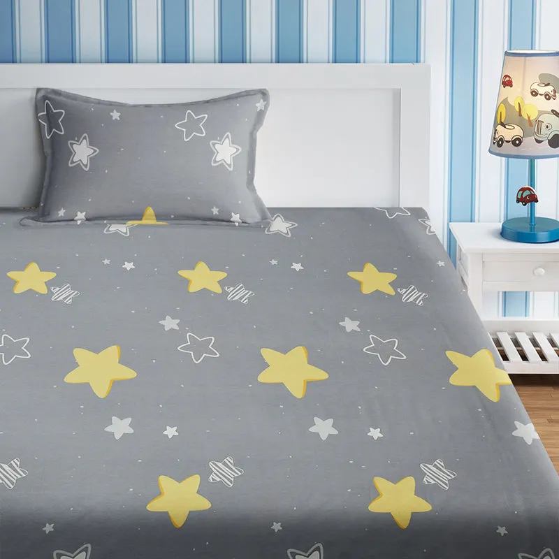 Golden Stars Kids Cotton Bedsheet - 210 TC media 4