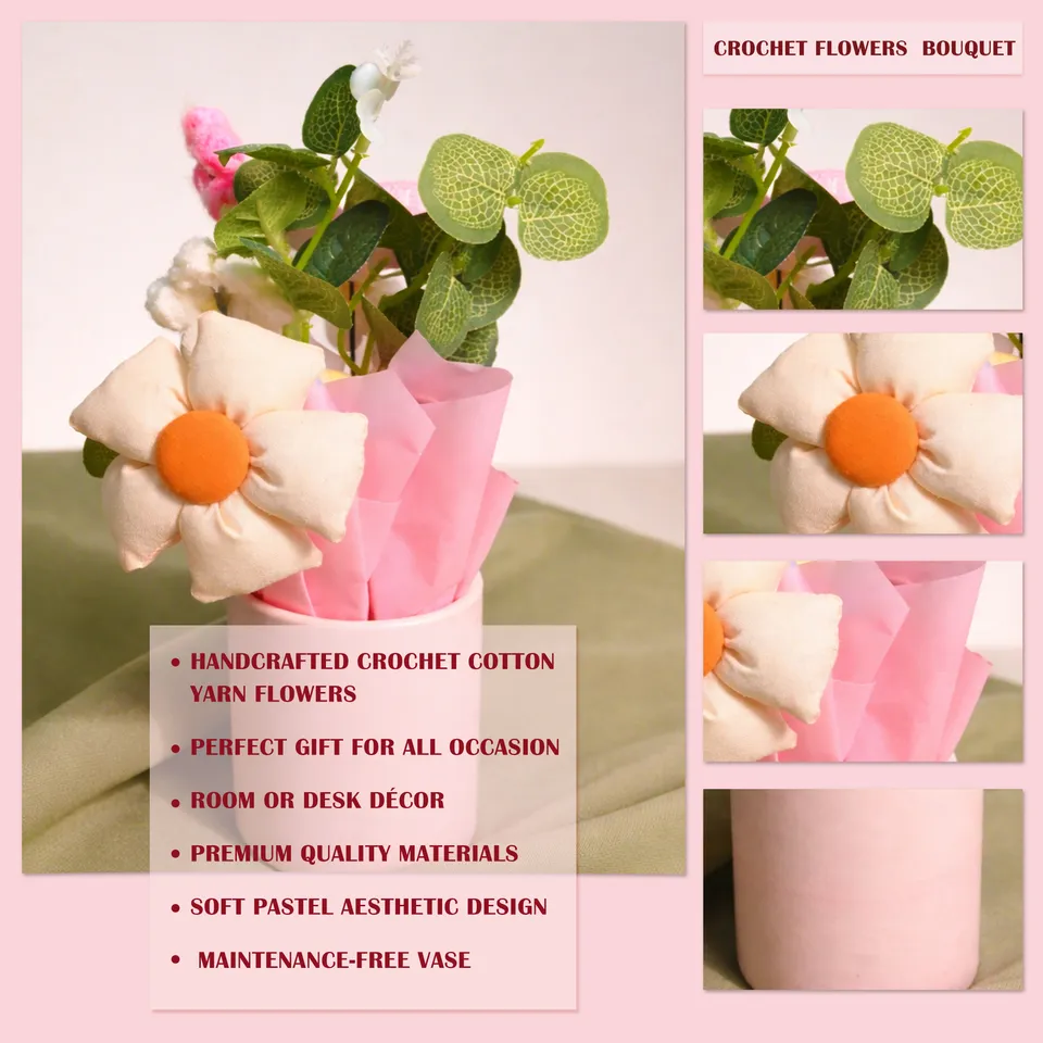 CylSprout Artificial Flower With Vase - Pink media 6