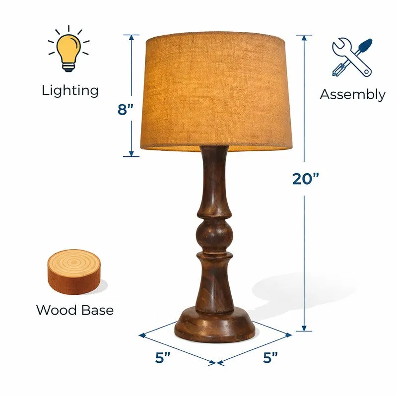 PureRadiance Wooden Table Lamp - Beige media 8