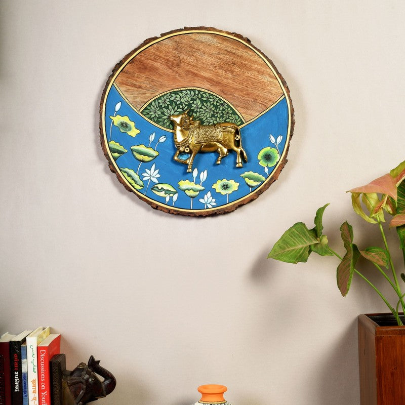 Dorrion Divine Cow Mango Wood Wall Accent