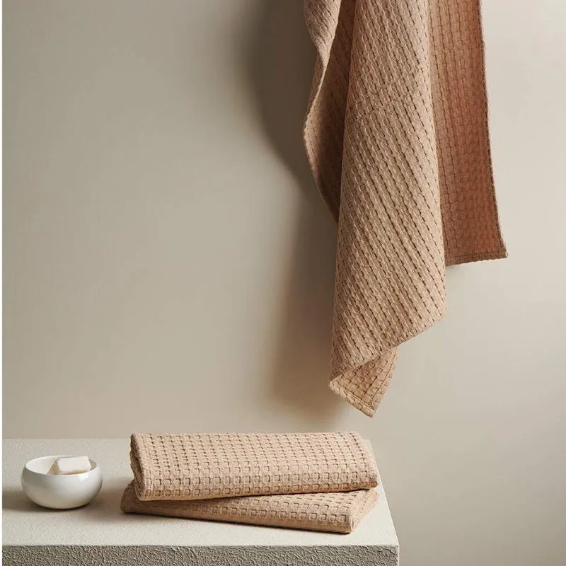 Alyssa Pebble Textured Waffle Towel Combo (Sand) - Four Piece Set media 4